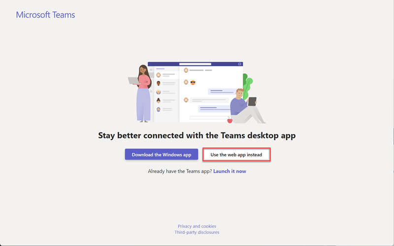 Screenshot of previewing in teams