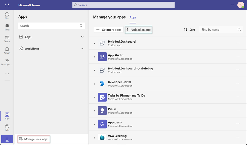 Screenshot of Manage your apps