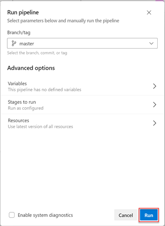 Screenshot of running pipeline 02