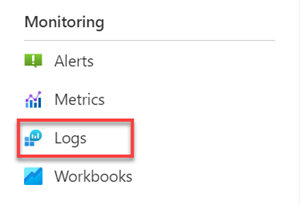 Screenshot of application insights monitor menu