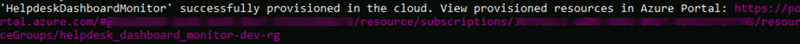 Screenshot of teamsfx provision output