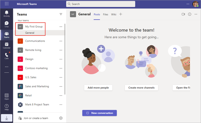 Screenshot of Microsoft Teams
