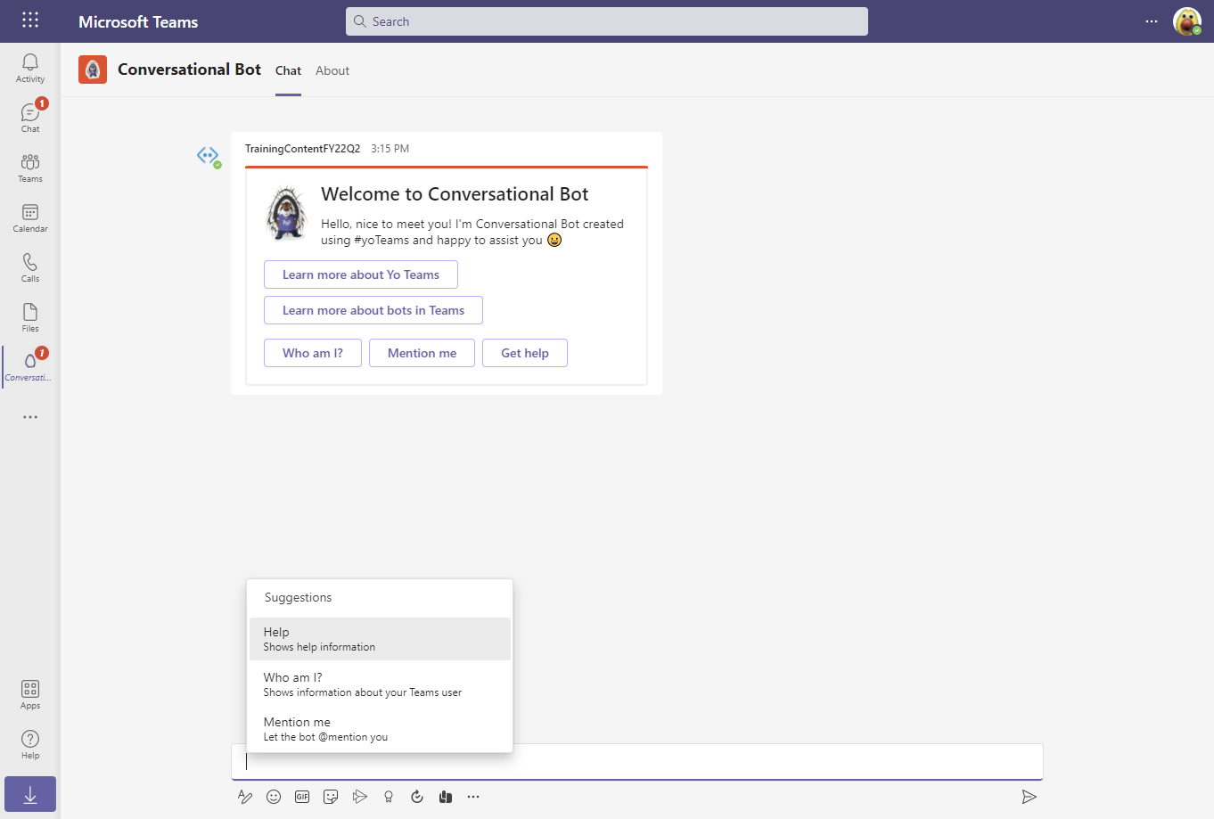 Screenshot of the installed Microsoft Teams app.