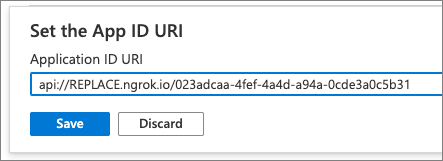 Screencast of the app ID URI.