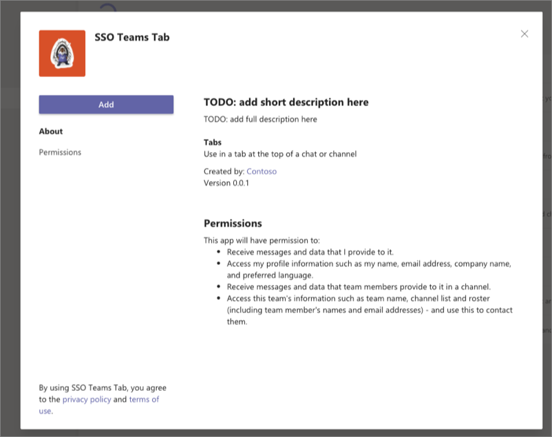 Screenshot installing a new tab, step 2.
