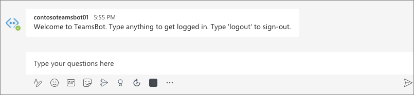 Screenshot of the working Microsoft Teams app.