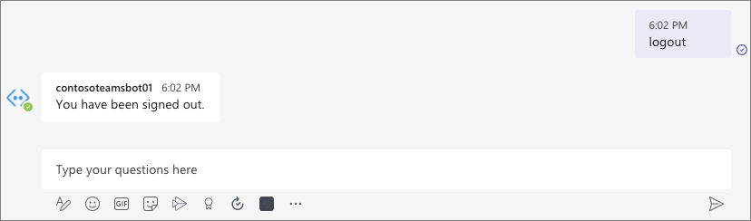 Screenshot of the bot displaying the logout process.