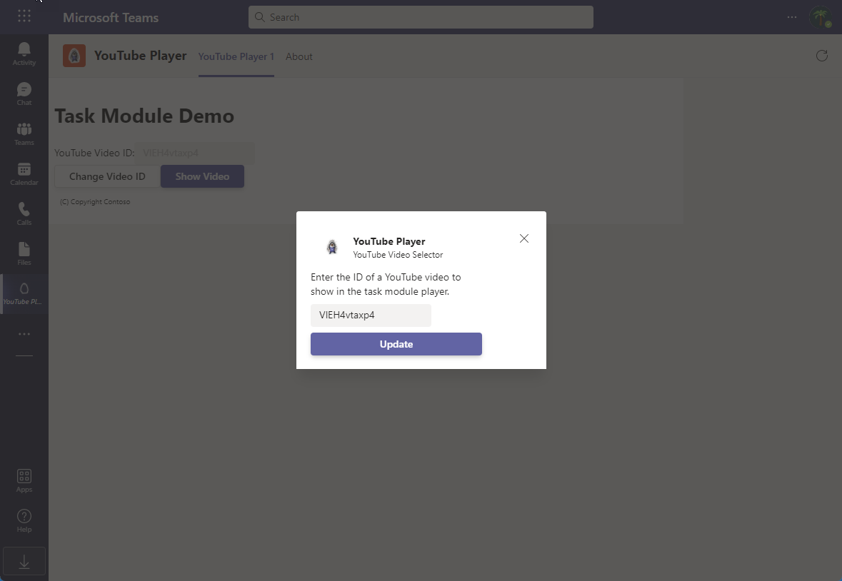 Screenshot of the YouTube Selector task module.