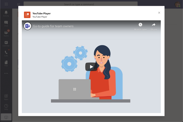 Screenshot of the YouTube Player task module.
