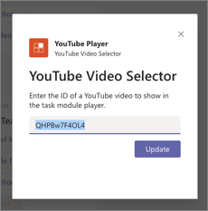 Screenshot of the player task module with the specified video.