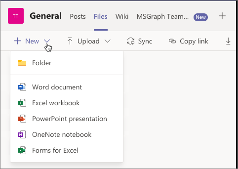 Screenshot adding Office files to the library.
