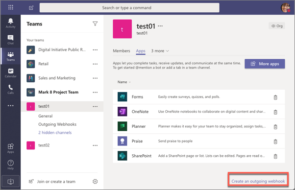 Screenshot of the Manage channel page.