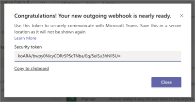 Screenshot of the security token.